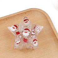 Christmas Theme PVC Claw Hair Clips, Santa Claus, 60x49x60mm(PW-WGBF3A6-07)