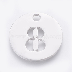 Non-Tarnish 304 Stainless Steel Pendants, Cut-Out, Hollow, Flat Round with Number, Stainless Steel Color, Num.8, 19x1.5mm, Hole: 2.5mm(X-STAS-F233-08-P)