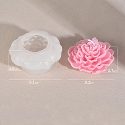 3D Lotus DIY Silicone Candle Molds, Aromatherapy Candle Moulds, Scented Candle Making Molds, White, 9.1x4.6cm(PW-WG61918-04)