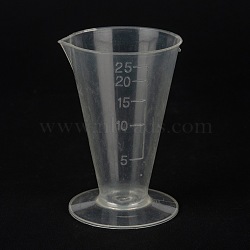 Measuring Cup Plastic Tools, Graduated Cup, White, 4.1x3.85x6cm, Capacity: 25ml(0.85fl. oz)(AJEW-P092-01C)