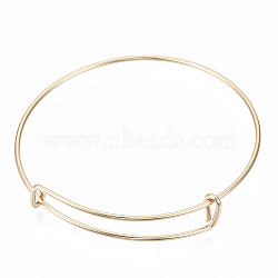 Adjustable Iron Expandable Bangle Making, Light Gold, 2-1/2 inch(65mm)(BJEW-R038-KC)