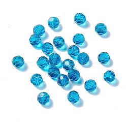 Imitation Austrian Crystal Beads, Grade AAA, Faceted(32 Facets), Round, Dodger Blue, 8mm, Hole: 0.9~1.4mm(SWAR-F021-8mm-243)