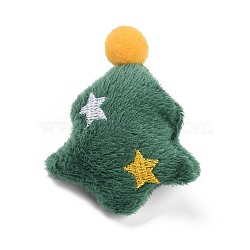 Cotton Doll Ornament Accessories, with Non-Woven Fabric & Velvet Finding, for DIY Brooch, Bag, Socks, Scarves, Christmas Tree, Dark Green, 60x48x20mm(DIY-A027-11)