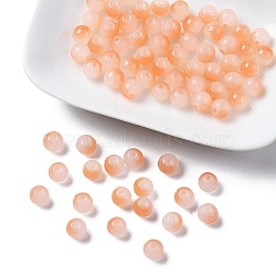 Baking Paint Imitation Jade Glass Round Bead Strands, Two Tone, Coral, 7.5~8mm, Hole: 1mm, about 109~111pcs/strand, 30.94~31.26 inch(78.6~79.4cm)(DGLA-YW0001-19H)