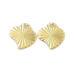 Rack Plating Brass Charms, Long-Lasting Plated, Lead Free & Cadmium Free, Real 18K Gold Plated, Mixed Shapes, Leaf, 9x9.5x1mm, Hole: 1mm(KK-G515-53C-G)