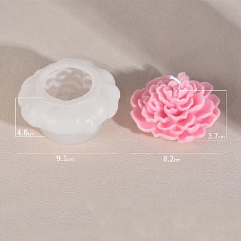 3D Lotus DIY Silicone Candle Molds, Aromatherapy Candle Moulds, Scented Candle Making Molds, White, 9.1x4.6cm