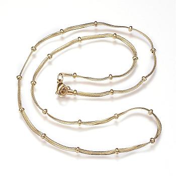 304 Stainless Steel Herringbone Chain Necklaces, with Lobster Claw Clasps, Golden, 19.3 inch(49cm)x2x0.8mm