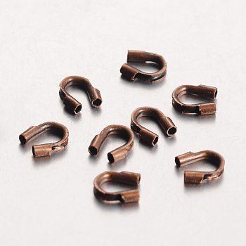 Eco-Friendly Rack Plating Brass Wire Guardians, Lead Free & Cadmium Free & Nickel Free, Red Copper, 5x4x1mm, Hole: 0.5mm