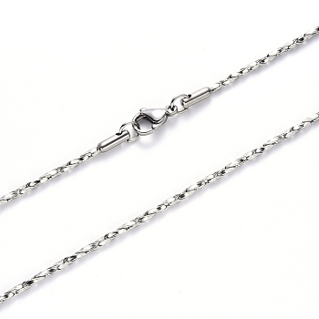 304 Stainless Steel Coreana Chain Necklace, with Lobster Claw Clasp, Stainless Steel Color, 19.68 inch(50cm)x0.8mm