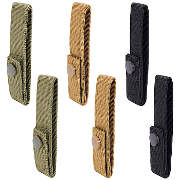 6Pcs 3 Colors Nylon Tactical Molle Straps, Molle Webbing Straps, Attachment Snap Strap, with Hook & Loop Closure, Mixed Color, 127x25x1.5mm, 2pcs/color