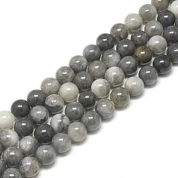 Natural Hawk's Eye Beads Strands, Eagle Eye Stone, Round, 8~8.5mm, Hole: 1mm, about 48~49pcs/strand, 14.9~15.2 inch