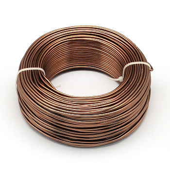 Round Aluminum Wire, Bendable Metal Craft Wire, for DIY Jewelry Craft Making, Sienna, 9 Gauge, 3.0mm, 25m/500g(82 Feet/500g)