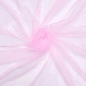 Polyester Mesh Fabric, for DIY Bridal Veil Dress, Clothing Accessories, Pearl Pink, 2000x1620x0.1mm