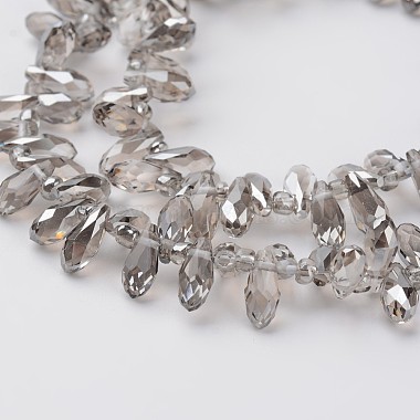 9mm Silver Drop Glass Beads