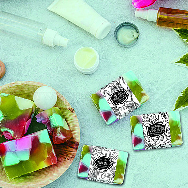 Etiqueta de papel de jabón hecha a mano estilo pandahall elite 90piezas 9(DIY-PH0005-78)-4