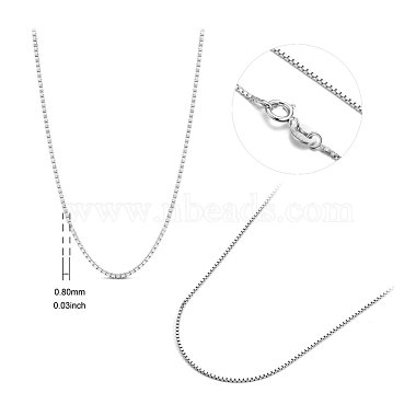 SHEGRACE Rhodium Plated 925 Sterling Silver Box Chain Necklaces(JN736A)-2