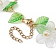 Acrylic Flower & Glass Pearl Charm Bracelets(BJEW-JB10054-01)-4