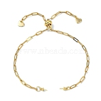 Adjustable 304 Stainless Steel Paperclip Chain Slider Bracelet Making, for Beads, Golden, 10.47 inch(26.6cm), Pin: 0.5mm(AJEW-JB01623-02)