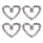 4Pcs Glass Hotfix Rhinestone, Hot Melt Adhesive on the Back, Rhinestone Trimming, Costume Accessories, Heart, Clear, 70x83x7.5mm(DIY-FG0007-56B)