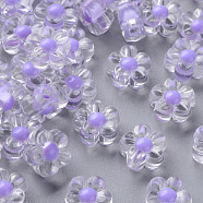 Transparent Acrylic Beads, Bead in Bead, Flower, Lilac, 12x12.5x6mm, Hole: 2.5mm, about 893pcs/500g(TACR-S152-06A-SS2114)