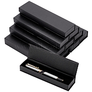 Cardboard Pen Cases, Fourtain Pen Box, with Magnetic Closure, Office & School Supplies, Rectangle, Black, 44x177x23.5mm, Inner Diameter: 168x38mm(AJEW-WH0324-33)