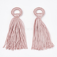 Polyester Tassel Big Pendant Decorations, Pink, 98~110x24~26x10~15mm, Hole: 14mm(X-FIND-S274-06)