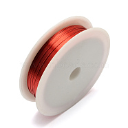 Round Copper Wire for Jewelry Making, Orange Red, 24 Gauge, 0.5mm, about 22.96 Feet(7m)/roll, 10 rolls/set(CWIR-R001-0.5mm-08)