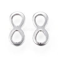 304 Stainless Steel Links connectors, Infinity, Stainless Steel Color, 10x4.5x1mm, Hole: 3x3.5mm(STAS-P108-01P)