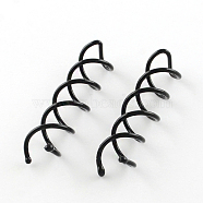 Spiral Spin Screw Iron Hair Clips, Black, 50x12mm(X-IFIN-R207-09)