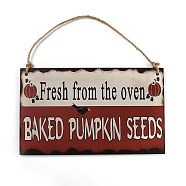Halloween Wooden Door Hanging Welcome Sign Board, with Hemp Rope, for Home Office School Outdoor Decorations, Rectangle, Red, Word, 250x150x5mm, Rope: 480~500x3mm(HJEW-Z002-04B)