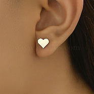 Fashionable Heart-shaped Matte Silver Earrings for Minimalist Style, Stud Earrings(RO2287)