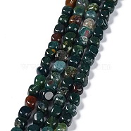 Natural Indian Agate Beads Strands, Nuggets Tumbled Stone, 6.5~15x7~14x7~14mm, Hole: 1~1.4mm, about 32~33pcs/strand, 15.16~ 15.75 inch(38.5~40cm)(G-C038-02R)