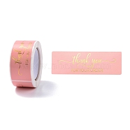 Hot Stamping Self-Adhesive Paper Gift Tag Youstickers, Rectangle with Word Thank You FOR YOU ORDER, for Party Presents Decorative, Light Coral, 2.9x6x0.01cm(DIY-A023-02B)