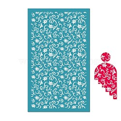 Polyester Silk Screen Printing Stencil, Reusable Polymer Clay Silkscreen Tool, for DIY Polymer Clay Earrings Making, Flower, 151x96mm(PW-WG17308-03)