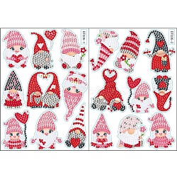 DIY Diamond Painting Sticker Kits, including PVC Self Adhesive Sticker, Resin Rhinestones, Diamond Sticky Pen, Tray Plate and Glue Clay, Valentine's day Themed Pattern, 180x130mm, 2 sheets(DIAM-PW0003-036E)