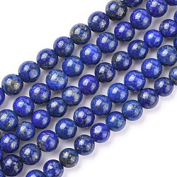 Natural Lapis Lazuli Beads Strands, Round, Royal Blue, 6mm, about 65pcs/strand, 15.7 inch(X-G-G099-6mm-7)