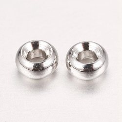 Real Platinum Plated Brass Spacer Beads, Nickel Free, Flat Round, 4x2mm, Hole: 1.5mm(X-KK-E702-34P-NF)