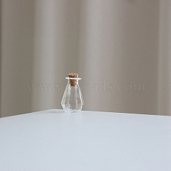 Miniature Glass Bottles, with Cork Stoppers, Empty Wishing Bottles, for Dollhouse Accessories, Jewelry Making, Clear, 16x26mm(PW-WGF9EAE-02)