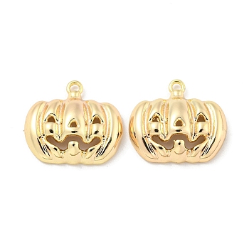 Halloween Themed Brass Pendants, Pumpkin, 14.5x16x4mm, Hole: 1.2mm