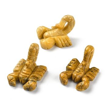 Natural Crazy Agate Carved Healing Scorpion Figurines, Reiki Stones Statues for Energy Balancing Meditation Therapy, 45~48x34~44x30~37mm