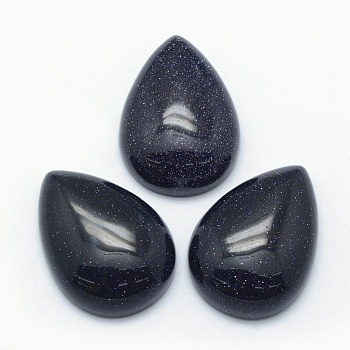 Synthetic Blue Goldstone Cabochons, Teardrop, 25x18x7mm