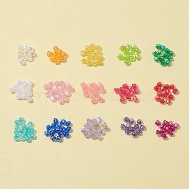 4200Pcs 15 Colors Bicone AB Color Plated Eco-Friendly Transparent Acrylic Beads(TACR-FS0001-25)-4