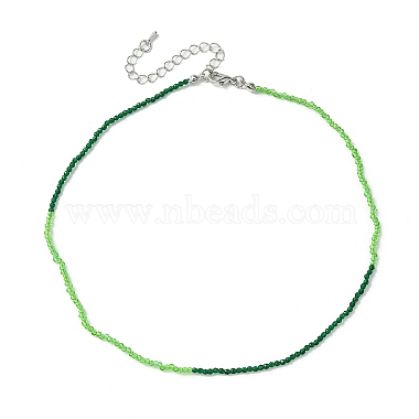 Faceted Rondelle Glass Beaded Necklace for Women(NJEW-M208-02A)-3