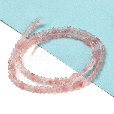 perles de verre de quartz cerise brins(G-G085-B08-01)-2