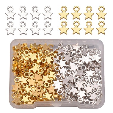 Golden & Silver Star Alloy Charms