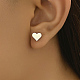 boucles d'oreilles tendance en argent mat en forme de cœur pour un style minimaliste(RO2287)-1