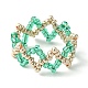 Glass Seed Braided Beaded Wave Finger Ring(RJEW-MZ00011)-3