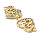 Brass Micro Pave Clear Cubic Zirconia Connector Charms(KK-R148-04G)-2