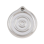 304 Stainless Steel Pendants, Flat Round Charms, Stainless Steel Color, 17x15.5x2mm, Hole: 1.2mm(SA-CBA6E67-06P)