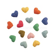 40Pcs 8 Colors Resin Cabochons, DIY for Earrings & Bobby pin Accessories, Heart, Mixed Color, 16x20x6.5mm, 5pcs/color(RESI-CJ0001-193)